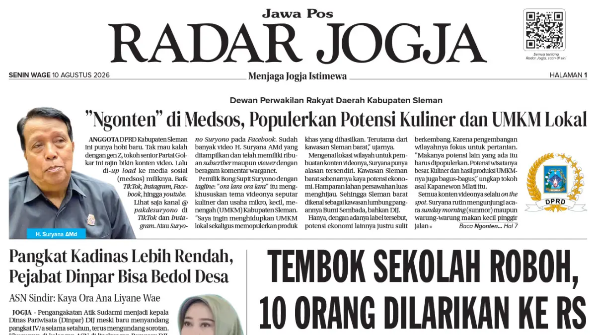 JAWA POS - RADAR JOGJA, EDISI SENIN, 10 AGUSTUS 2026