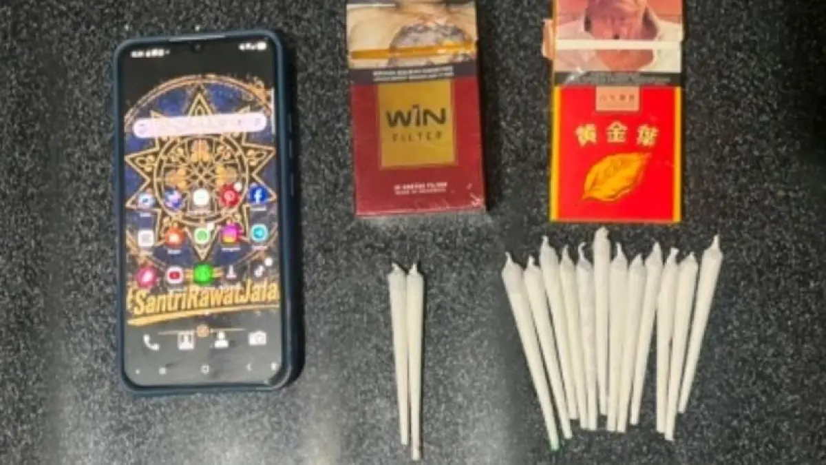 Barang bukti berupa lintingan yang diduga ganja. (Dokumentasi Polres Bantul)
