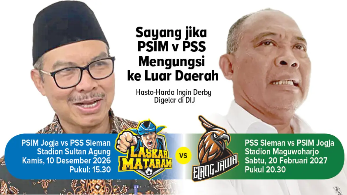 Hasto-Harda Ingin Derby Digelar di DIJ. (Foto: Dokumentasi Radar Jogja, Grafis: Herpri Kartun/Radar Jogja)