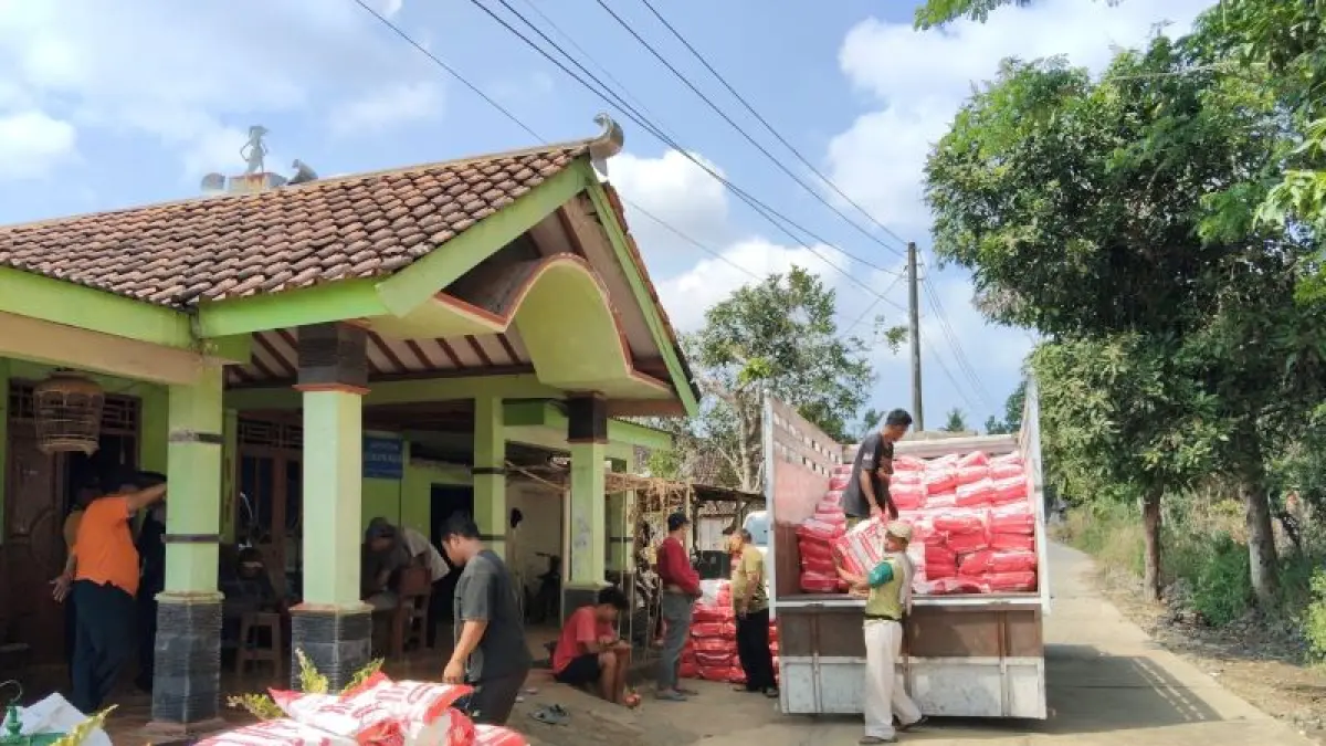Proses penyaluran bantuan benih jagung hibrida APBN 2026 sebelum disalurkan secara bertahap kepada kelompok tani di Kabupaten Gunungkidul. (Dokumentasi Pemkab Gunungkidul)
