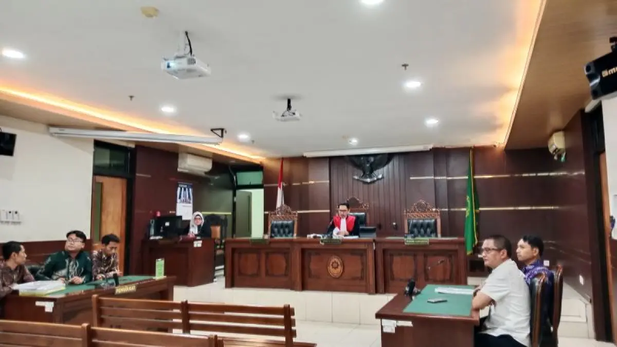 Sidang praperadilan dengan pemohon Reno Candra Sangaji di Pengadilan Negeri Sleman Selasa (18/6). (Delima&nbsp;Purnamasari/Radar Jogja)