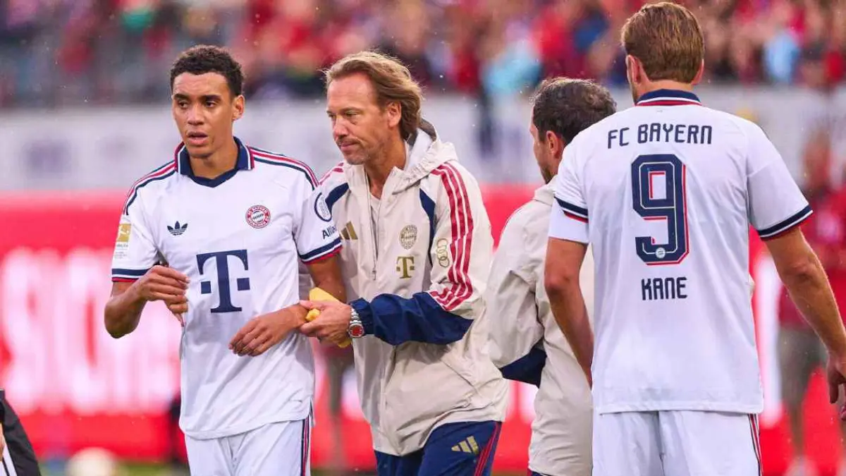 Jamal Musiala kolabs saat Bayern Munich hadapi Heidenheim di laga pramusim.