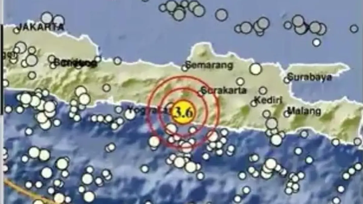 Gempa bumi magnitudo 3,6 guncang wilayah DIY dan sekitarnya. (X/BMKG)
