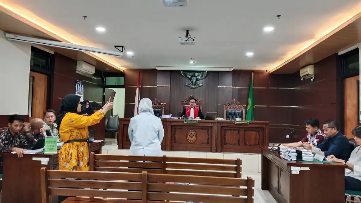 Saksi ahli sidang praperadilan saat disumpah di PN Sleman, Kamis (20/8/2026). Delima Purnamasari/Radar Jogja