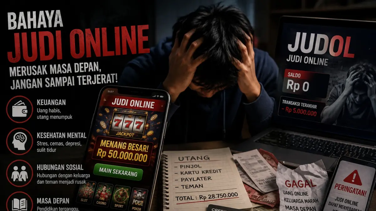 Ilustrasi stres karena judi online. 