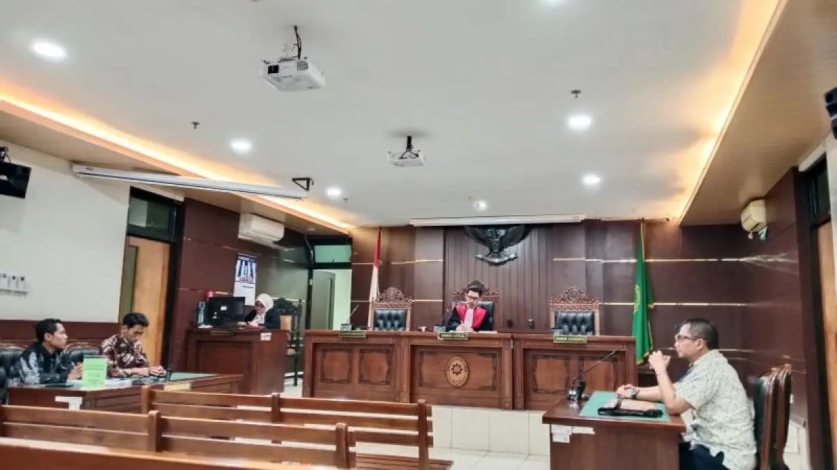 PROSES HUKUM: Sidang praperadilan dengan pemohon Reno Candra Sangaji di Pengadilan Negeri Sleman Jumat (21/8). (Delima&nbsp;Purnamasari/Radar Jogja)