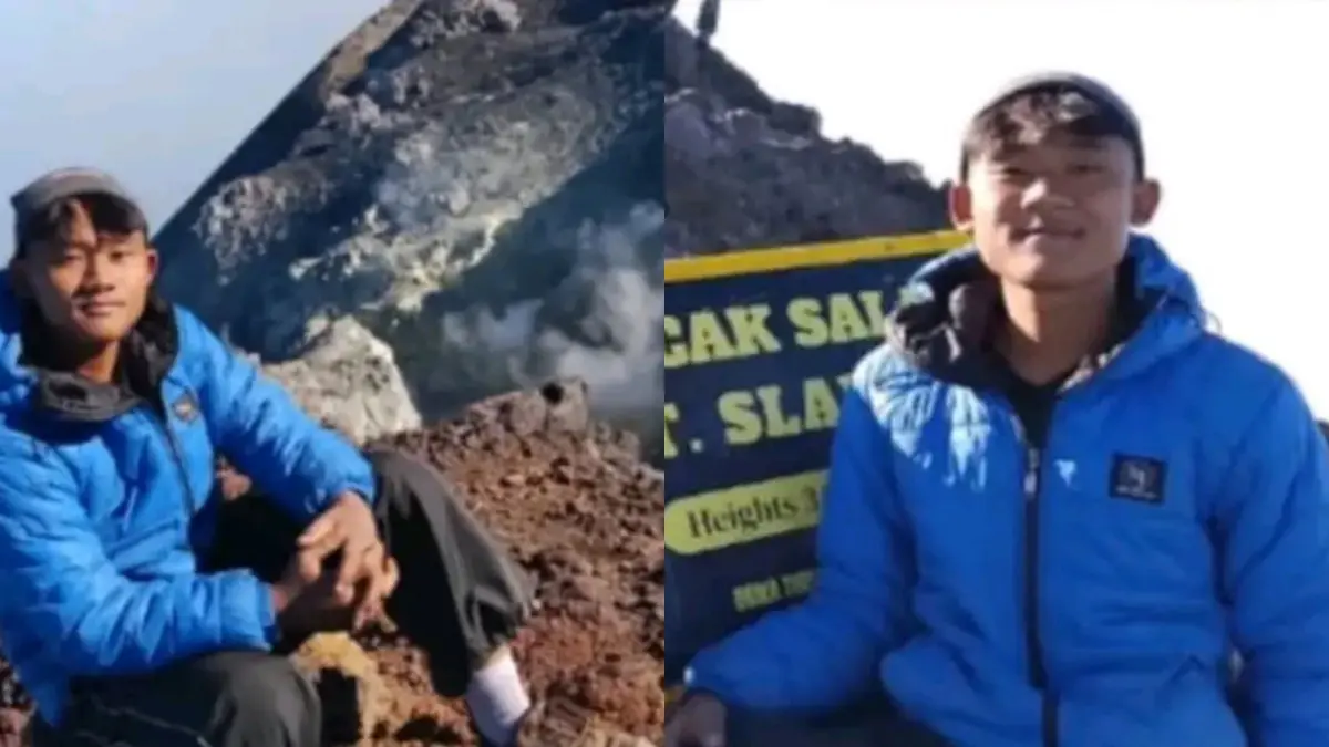 Pendaki asal Brebes, Jawa Tengah, M Fachri Maulana, dikabarkan meninggal dunia usai terjatuh di kawah Gunung Slamet, Selasa (18/8/2026). (X/@NaraSenyap)