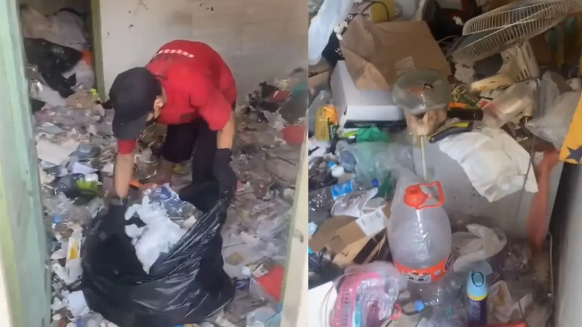 BIKIN HERAN: Sebuah indek kos di Condongcatur, Depok, Sleman penuh sampah setelah ditinggal penghuninya. (Threads/adeoroberta)
