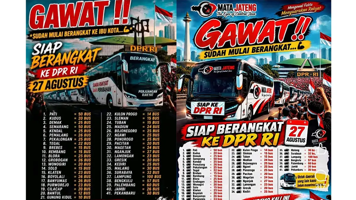 Beredar pamflet berisikan seruan demo belasan bus dari Kulon Progo yang dipastikan hoaks. (Dokumentasi Polres Kulon Progo)