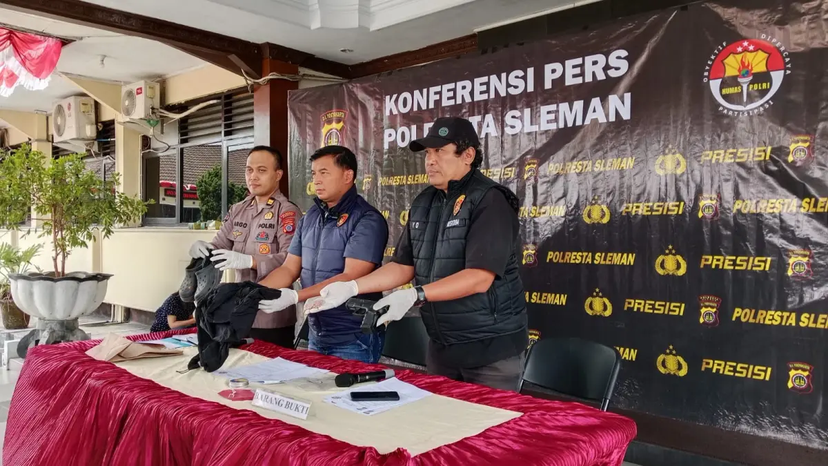 Ungkap kasus penembakan di Mapolresta Sleman, Kamis (27/8) - Delima Purnamasari/Radar Jogja