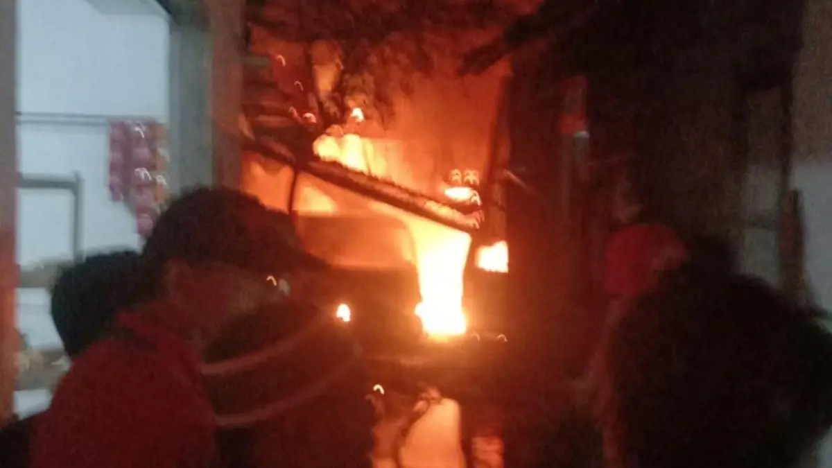 Kebakaran di Jongkang Baru, Ngaglik pada Jumat (28/8). (Istimewa)&nbsp;