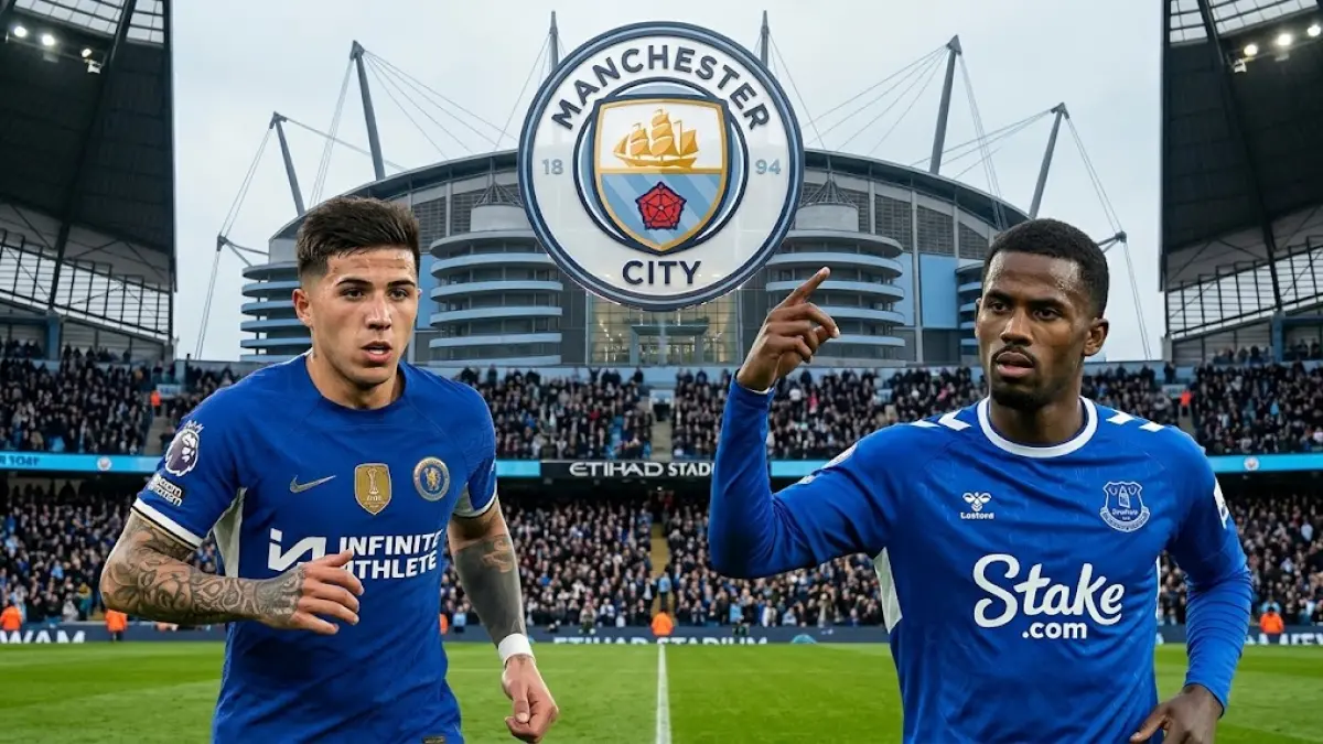  Winger Everton, Iliman Ndiaye. dan gelandang Chelsea, Enzo Fernandez jadi bidikan Manchester City