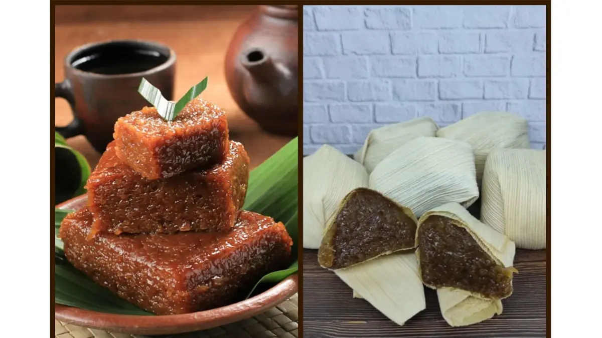 Penyajian khas makanan Wajik (kiri) dan Wajit. (Sumber: pinterest)