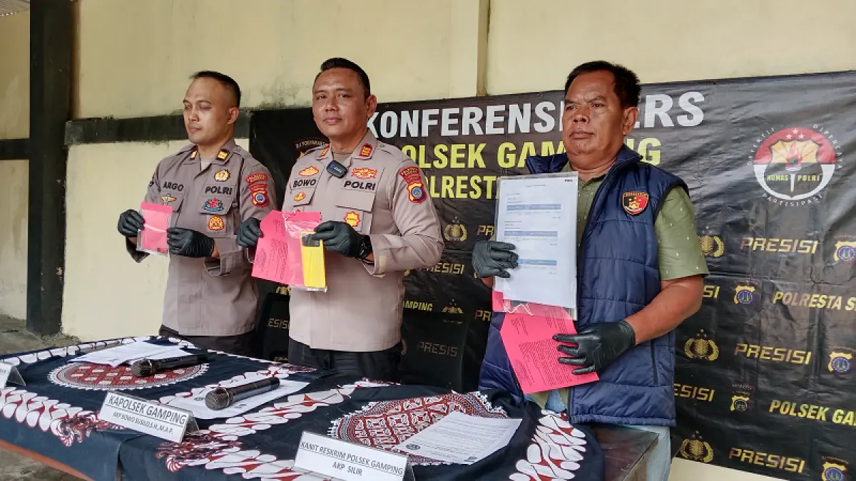 Ungkap kasus oleh Polsek Gamping pada Kamis (3/9/2026). Delima Purnamasari/Radar Jogja