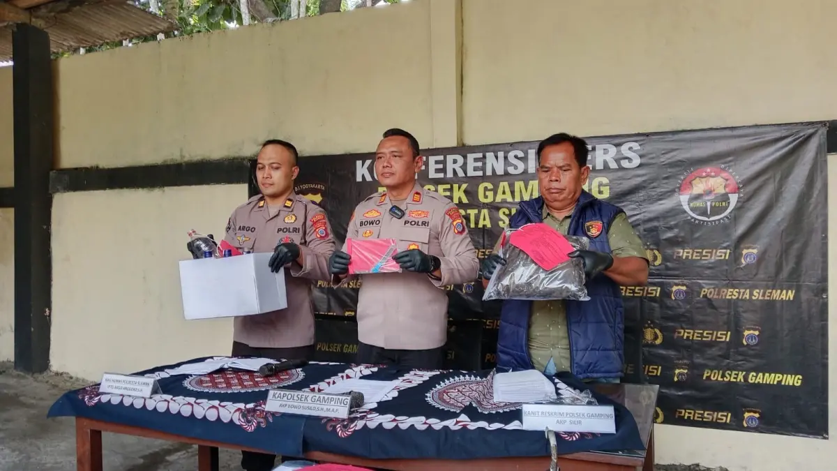 UNGKAP KASUS: Polsek Gamping mengungkap kasus penganiayaan terhadap seorang pria pada Kamis (3/9) - Delima Purnamasari/Radar Jogja