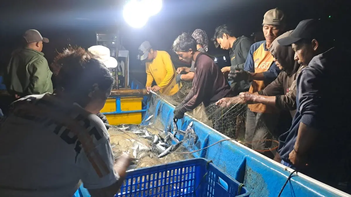 MELIMPAH: Ikan lisong hasil tangkapan nelayan diburu warga di Pantai Baron. (Dzika Fajar/Radar Jogja)