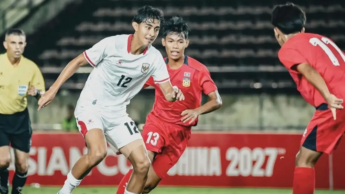 Zahaby Gholy mencetak dua gol saat Timnas Indonesia U-20 menang 3-0 atas Laos U-20 di Kualifikasi Piala Asia U-20 2027. (Timnas Indonesia)