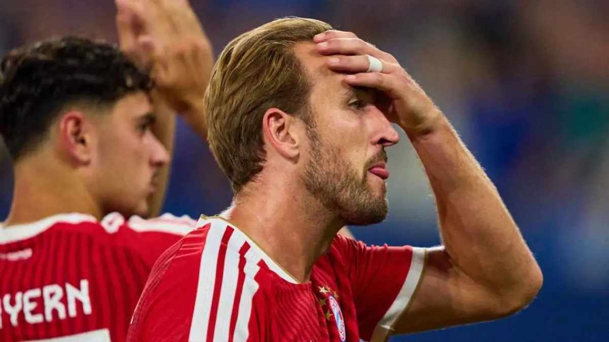 Raut kekecewaan Harry Kane setelah Bayern Munich ditahan imbang Schalke.