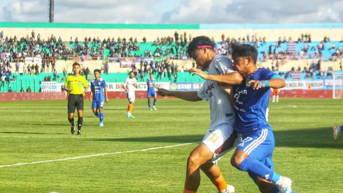 Sesi pertandingan antara PSIM Jogja melawan Persita Tangerang di Stadion Sultan Agung, Bantul, Sabtu (5/9/2026). GUNTUR AGA TIRTANA/RADAR JOGJA