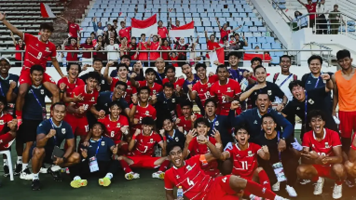 Timnsa Indonesia U20 lolos ke putaran final Piala Asia U20 setelah kalahkan Australia U20.