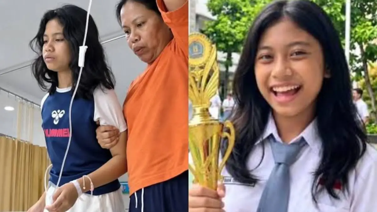 Dari piala juara ke selang infus. Inilah nasib Febiola, 16 tahun, yang kini amnesia 70% diduga usai makan MBG. Dok RadarJogja