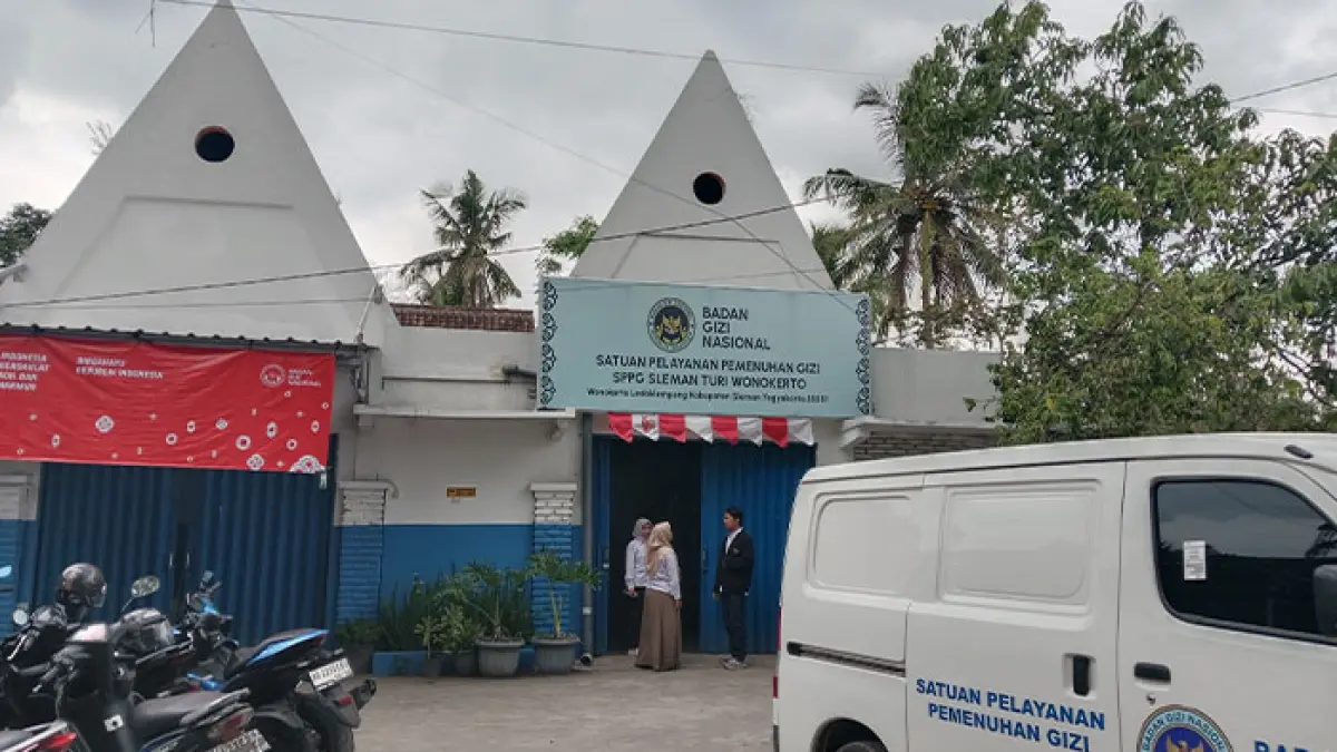 SPPG Wonokerto yang menyediakan MBG bagi siswa yang mengalami keracunan di Kapanewon Turi, Sleman. (Delima Purnamasari/Radar Jogja)