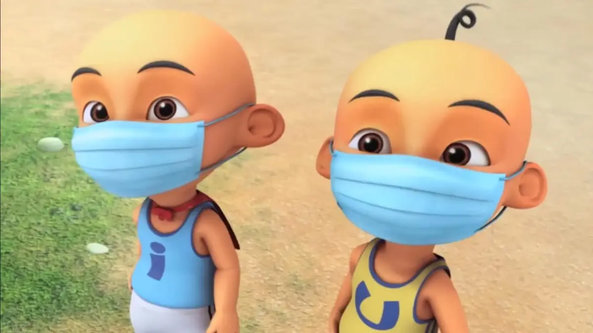 Animasi Upin & Ipin bagikan panduan kesehatan di tengah kabut asap. (dok. Youtube Upin & Ipin Animation)