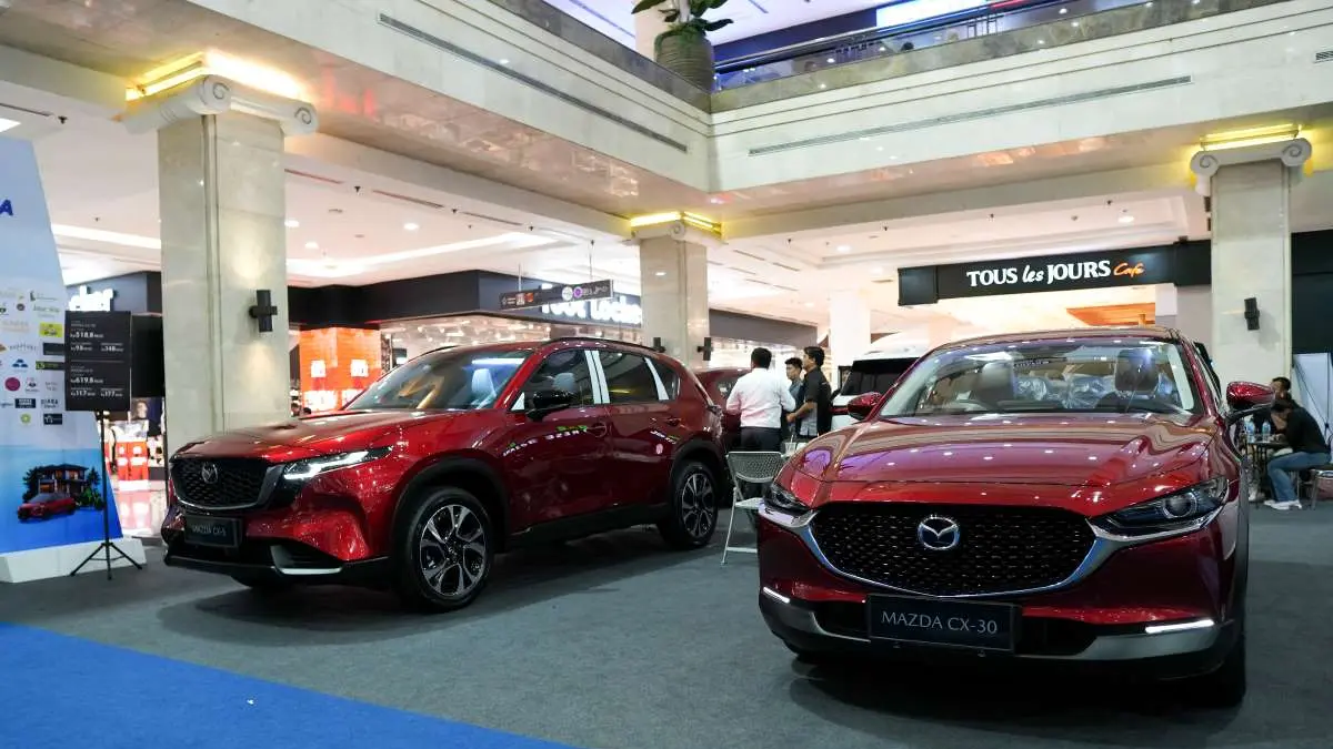 Beberapa unit mobil Mazda yang dihadirkan dalam pameran BCA Autoshow Yogyakarta 2026 di Plaza Ambarrukmo - Fahmi Fahriza