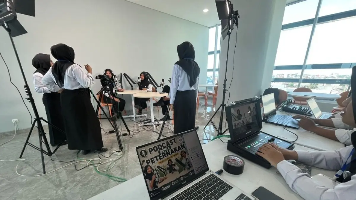 CONTENT CREATOR: Mahasiswa Polbangtan Yoma saat menjalani pelatihan multimedia di Kampus Tegalrejo, Kabupaten Magelang, Jawa Tengah, 