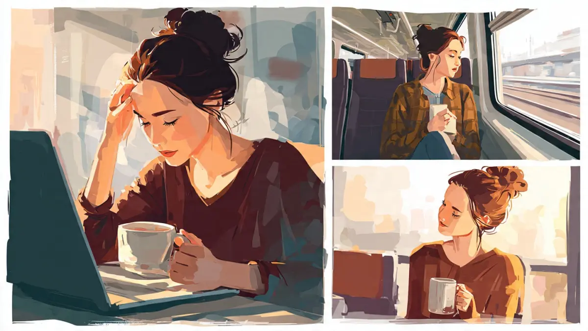 Ilustrasi seseorang yang mengalami perubahan suasana hati saat menjalani aktivitas sehari-hari.( AI)