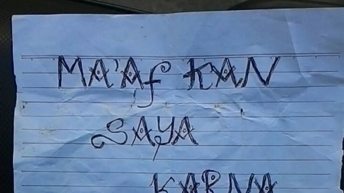 surat permintaan maaf dari maling motor
