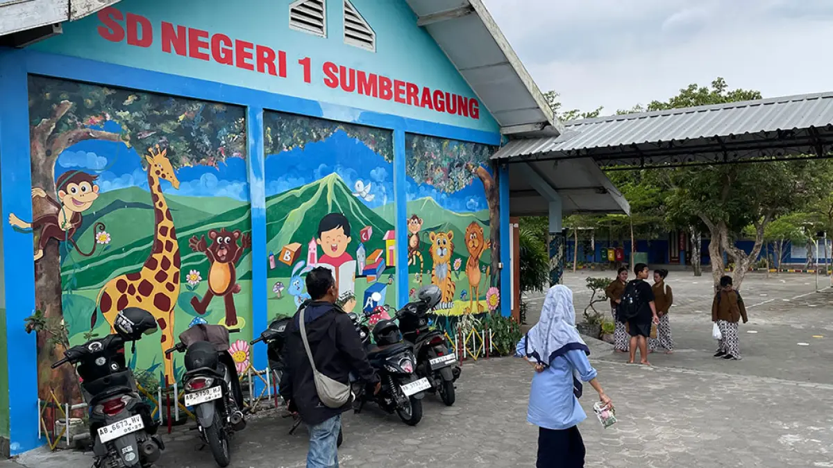 TERDAMPAK: SDN 1 Sumberagung, Jetis, Bantul sebelumnya dihadapkan pada dugaan keracunan MBG yang dialami 50 murid dan tiga guru. Aris Romadhon/Radar Jogja
