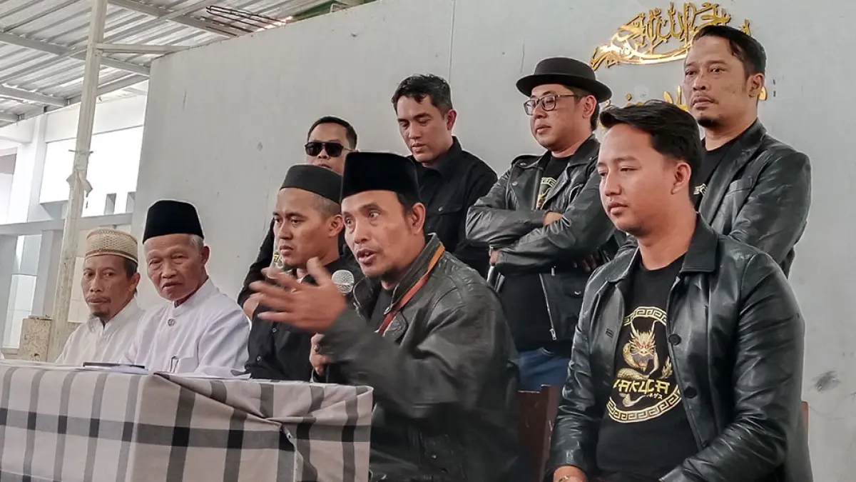 Jumpa pers pihak Pondok Ash-Sholihah terkait dugaan kasus kekerasan seksual. Delima Purnamasari/Radar Jogja