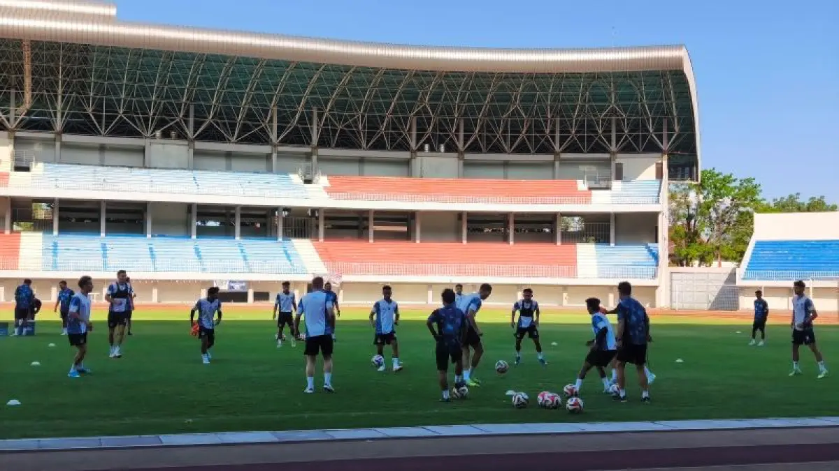Skuad PSIM Jogja saat menjalani sesi latihan rutin. (Fahmi Fahriza/Radar Jogja)