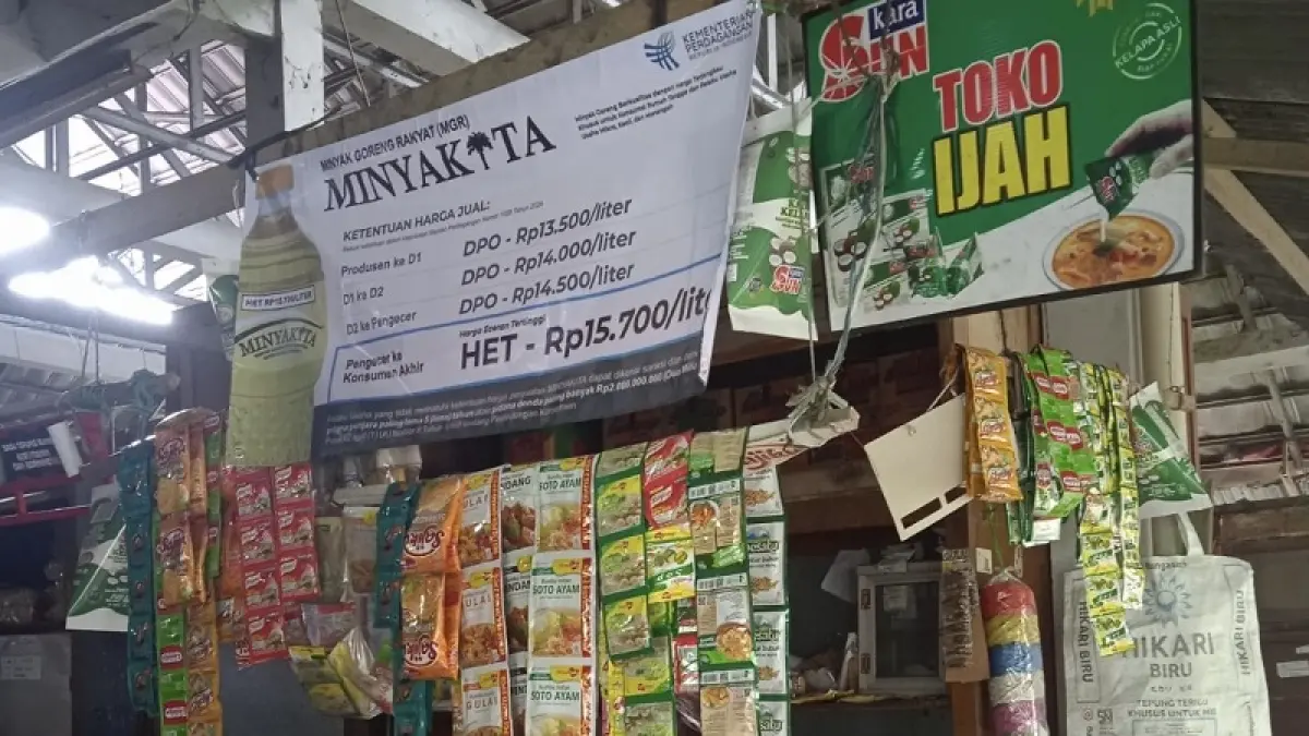 IKUTI ATURAN: Pastikan jual sesuai HET, pedagang Minyakita diwajibkan pasang banner harga. ISTIMEWA