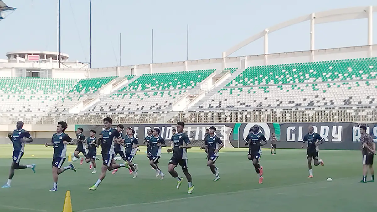 Para pemain PSS Sleman saat menjalani latihan rutin di Maguwoharjo International Stadium (MaglS), Kamis (17/9/2026). (Foto: Rizky Wahyu/Radar Jogja)