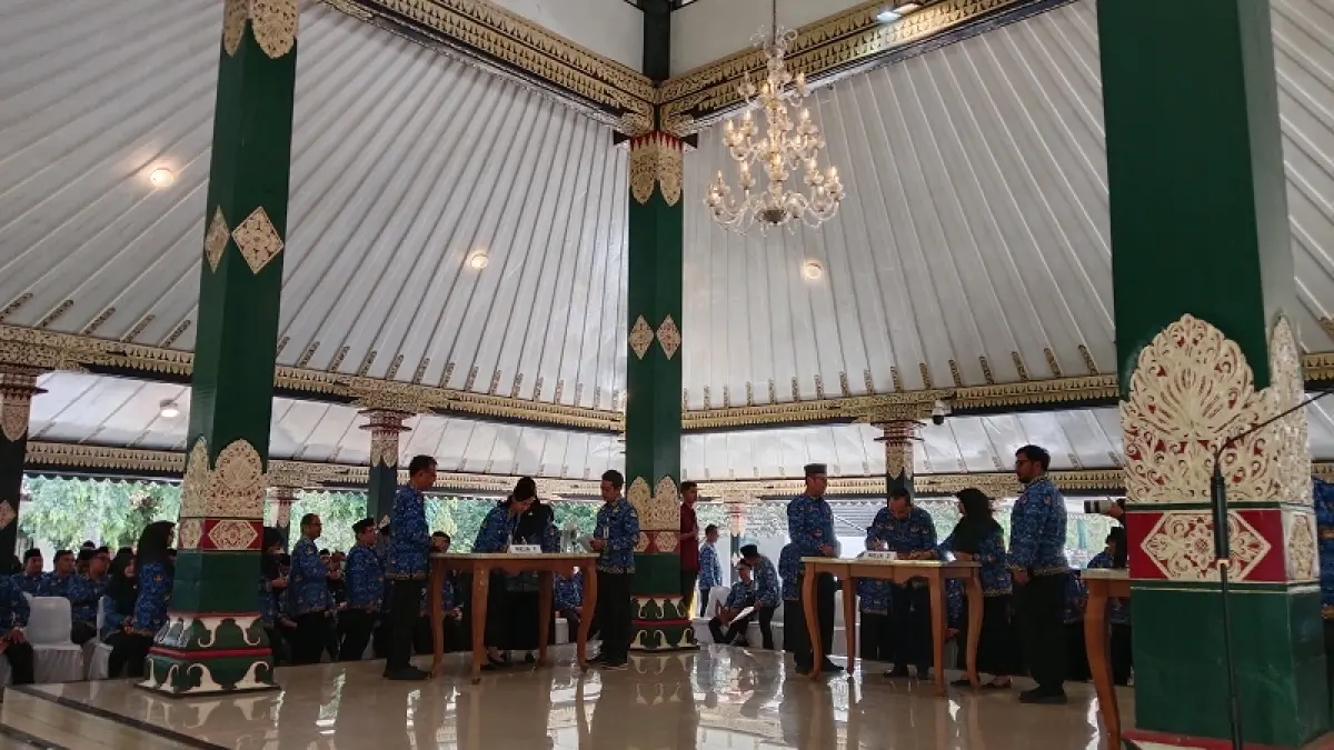 Penandatanganan kontrak kinerja pegawai di Pendopo Parasamya pada Kamis (17/9/2026). Delima Purnamasari/Radar Jogja