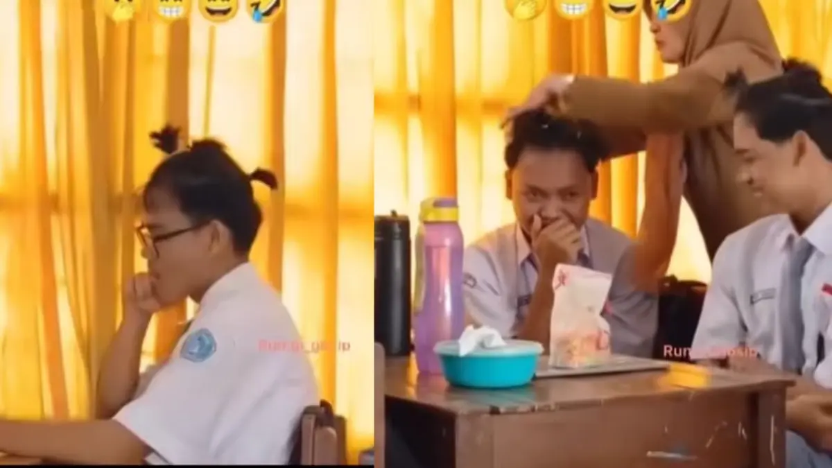 Siswa yang dihukum ikat rambut. (Foto: kolase berbagai sumber)