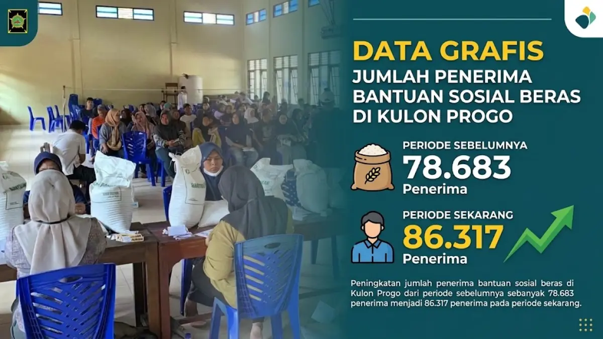 ANTRE: Warga Kalurahan Jatirejo rela berpanasan demi mengambil bantuan sosial berbentuk beras tiga karung - ANOM BAGASKORO/RADAR JOGJA