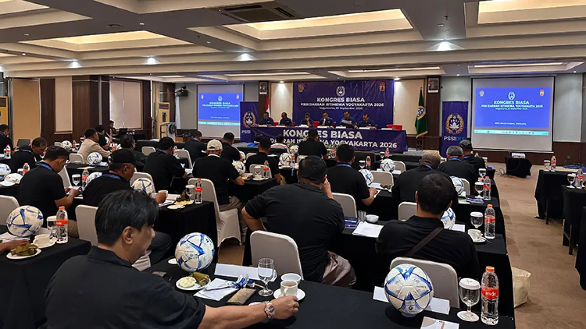 MOMENTUM EVALUASI: Asprov PSSI DIY saat menggelar Kongres Biasa 2026, Minggu (20/9/2026). (Foto: Istimewa)