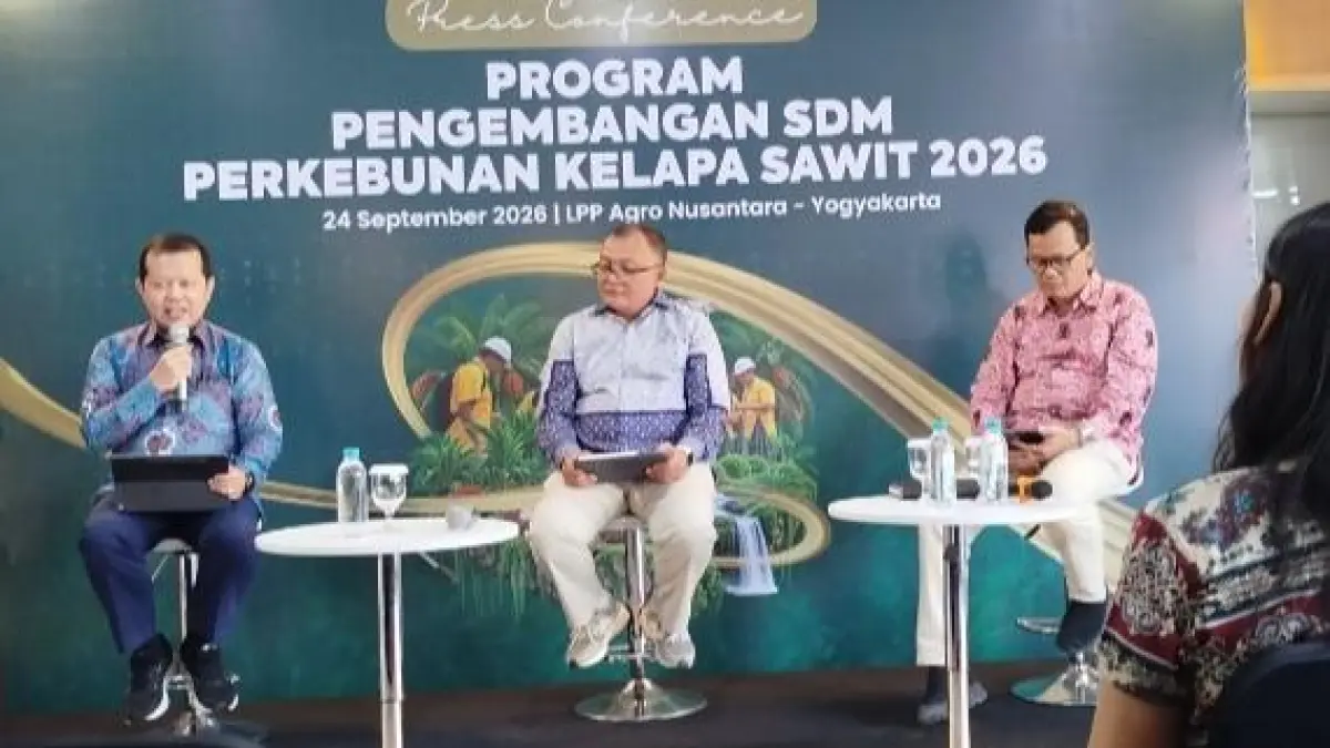Penjelasan tentang Mencetak SDM Sawit Unggul, Kolaborasi Kementerian Pertanian dan BPDP demi Kemandirian Energi, di LPP Agro Nusantara, Yogyakarta, 24 September 2026.