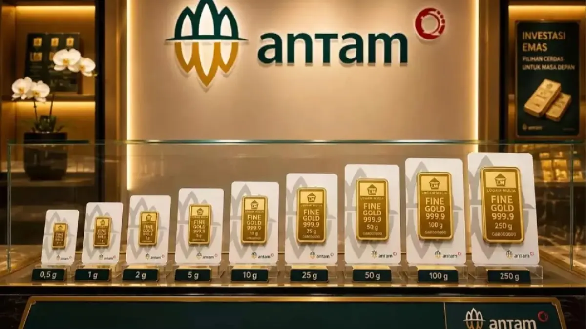 Harga emas Antam ukuran 1 gram turun Rp15.000 menjadi Rp2,59 juta per gram pada perdagangan Jumat (25/9/2026). Sumber foto: https://vt.tiktok.com/ZSb8guTVc/