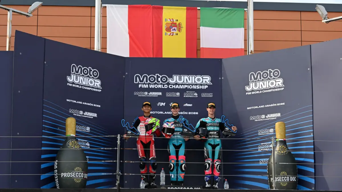 Pebalap binaan PT Astra Honda Motor (AHM), M. Kiandra Ramadhipa jadi pebalap terkencang kedua pada race 1 dan finish posisi keempat pada race dua Moto3 Junior World Championship