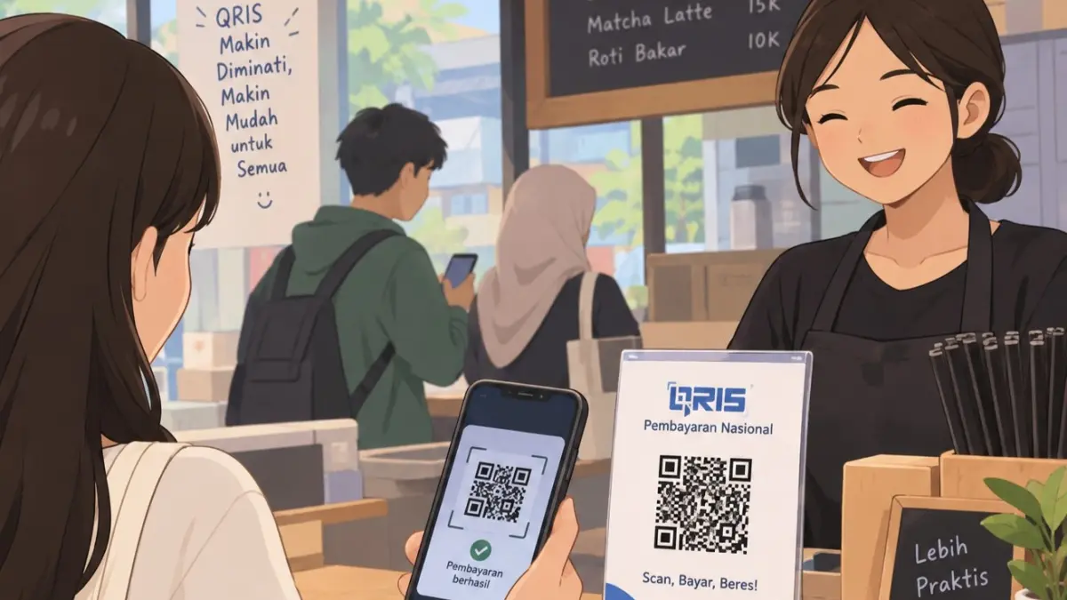 Pembayaran dengan penggunaan transaksi digital dalam kebutuhan sehari-hari. (AI Generated)