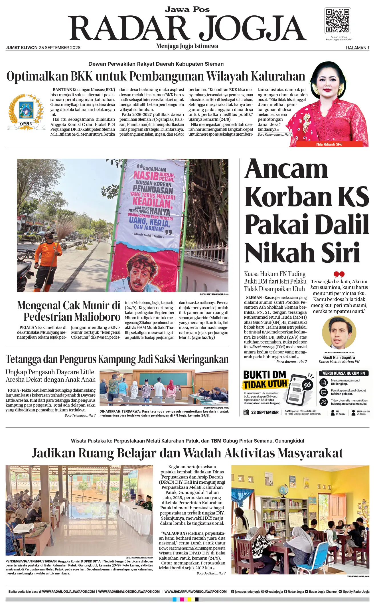 Jawa Pos Radar Jogja Edisi, Jumat 25 September 2026