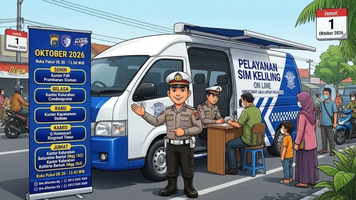 Tak Perlu Antre Panjang, Ini Jadwal Lengkap SIM Keliling Jogja Oktober 2026, Catat Lokasi Terdekatmu.