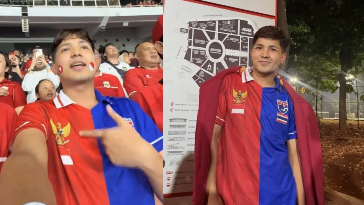 Jirayut nonton timnas vs Thailand di GBK. (Dok. Instagram.com/jirayutdaa4official)