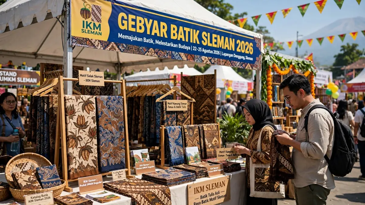 Produk batik karya IKM Sleman dalam rangkaian Gebyar Batik Sleman 2026.
