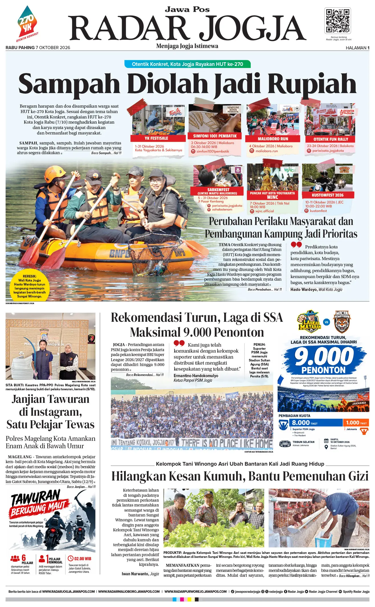 Radar Jogja Edisi Rabu, 7 Oktober 2026