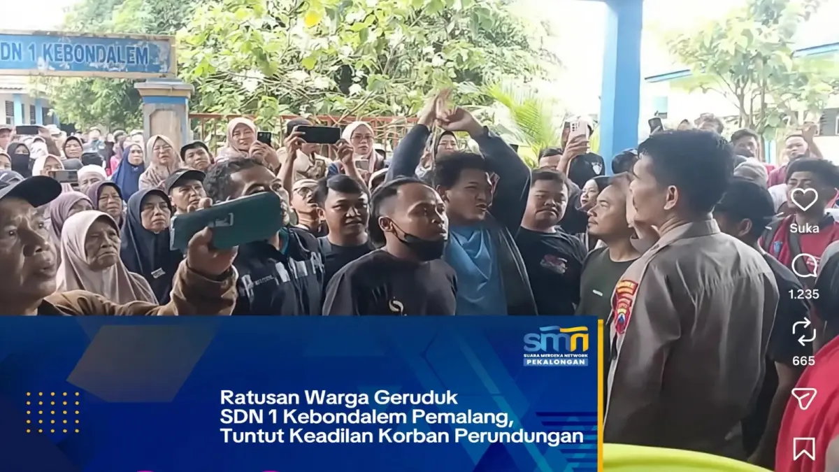Tangkapan layar Instagram @smnpekalongan memperlihatkan aksi warga di SDN 1 Kebondalem, Pemalang, Senin (5/10/2026).